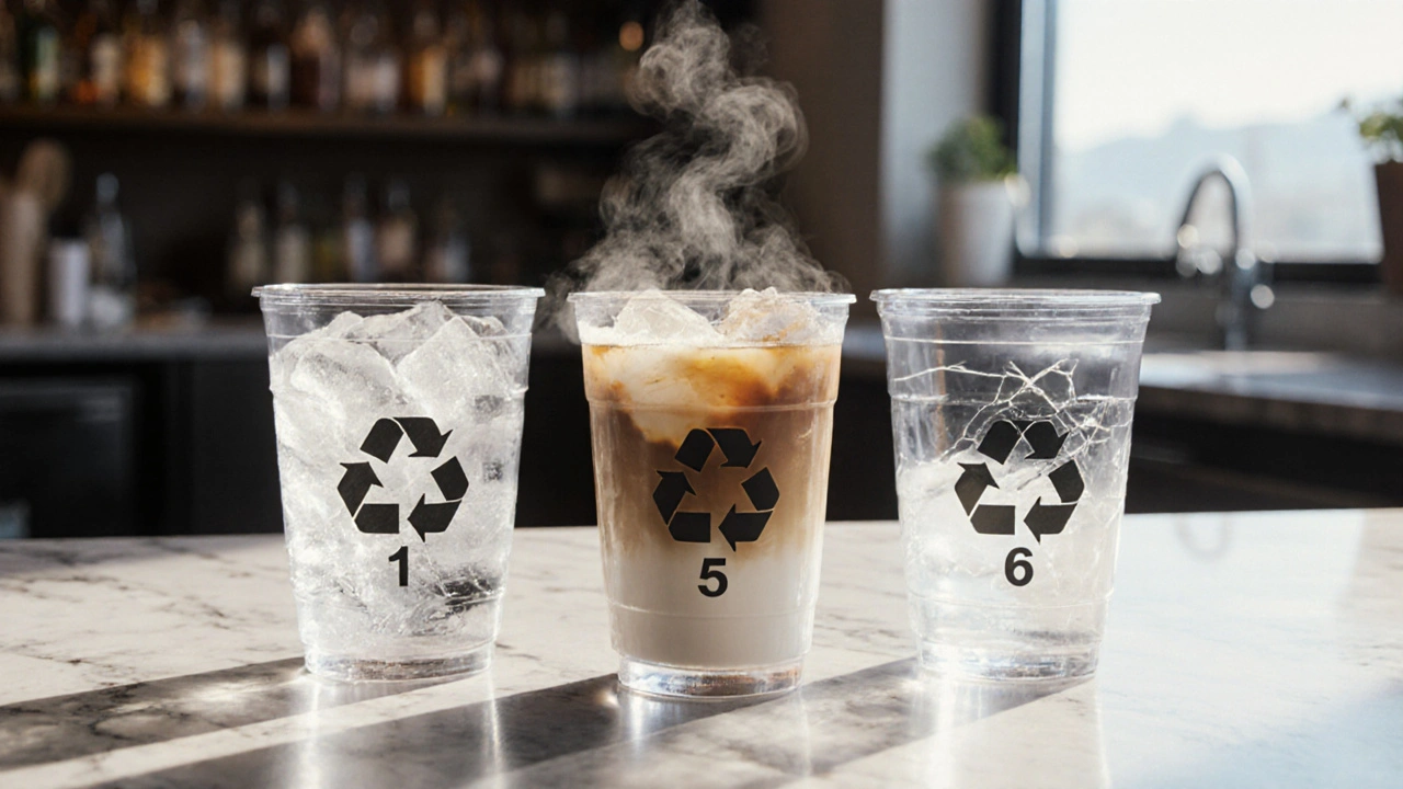 ¿Cómo se llama el plástico duro usado en vasos de uso repetido?