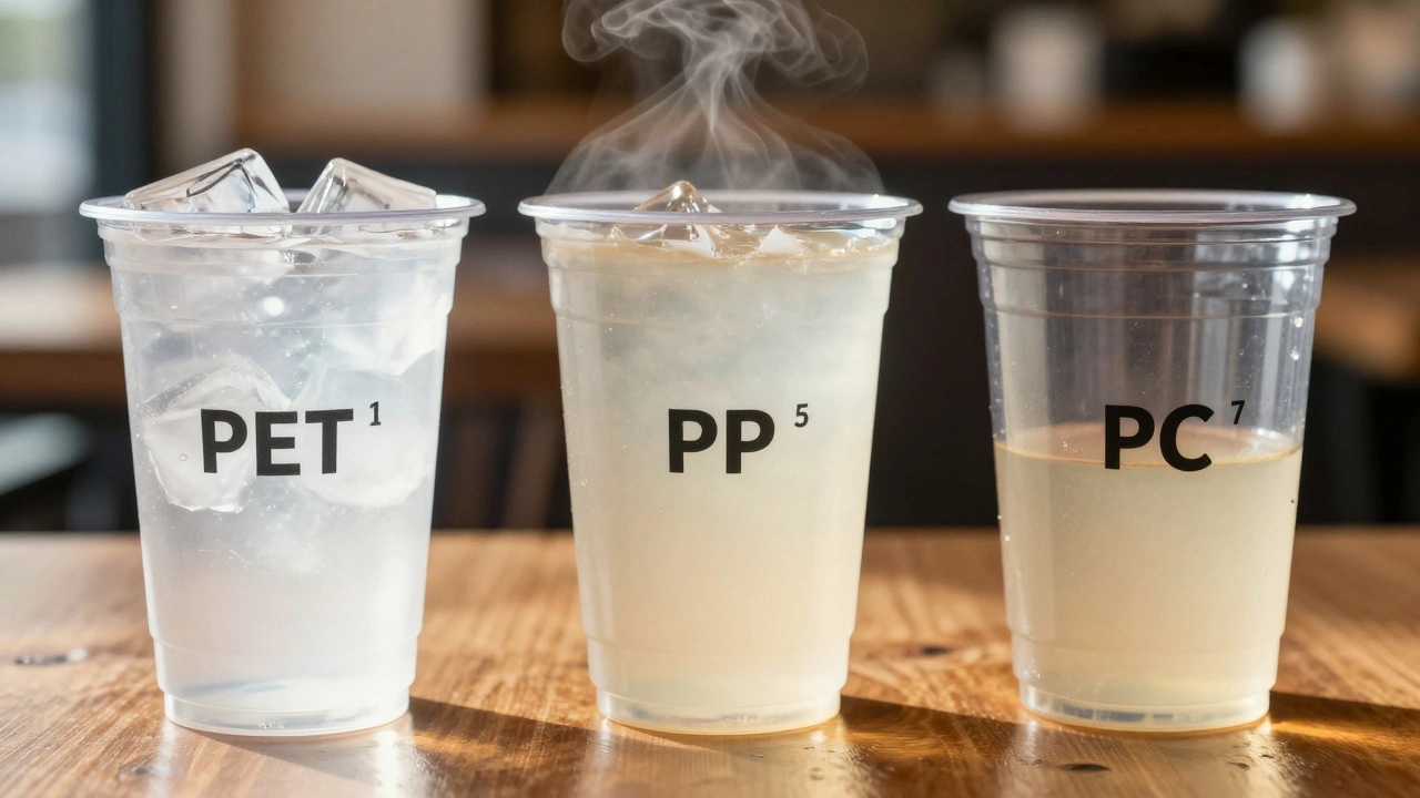 ¿Cómo se llama el plástico duro que se usa en vasos resistentes?