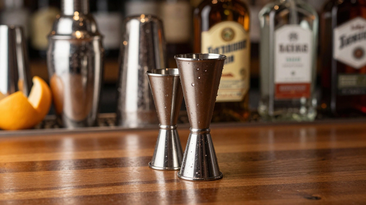 ¿Qué taza medidora se utiliza para líquidos en la preparación de cócteles?