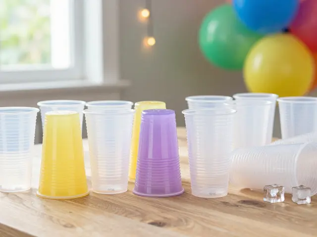 ¿Cuántos vasos vienen en un paquete de plástico duro?