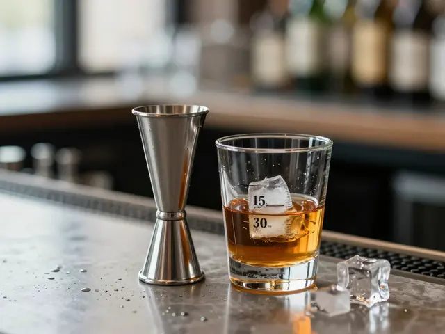 ¿Qué es un vaso dosificador y para qué se usa en la elaboración de cócteles?