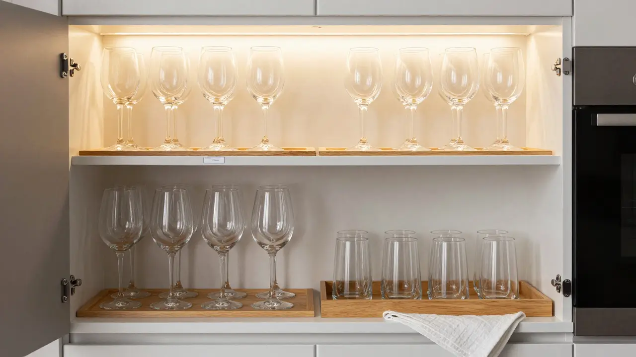 ¿Dónde van las copas y los vasos? Guía práctica para guardar cristalería en casa